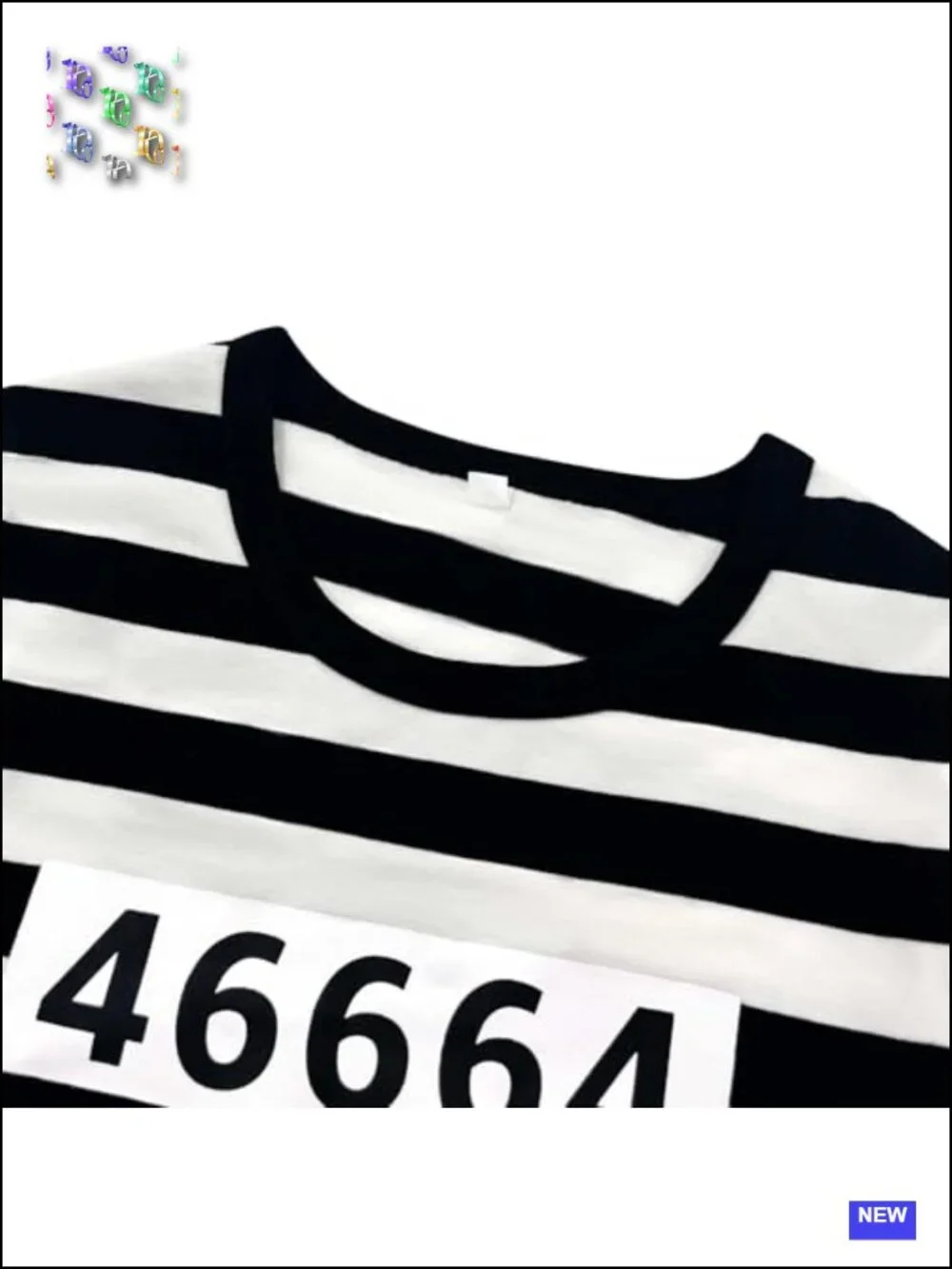 Kids Prisoner Costume Set Unisex Halloween Convict Outfit